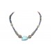 String Necklace Women Oxidized Metal Natural Multi Color Gem Stones D232